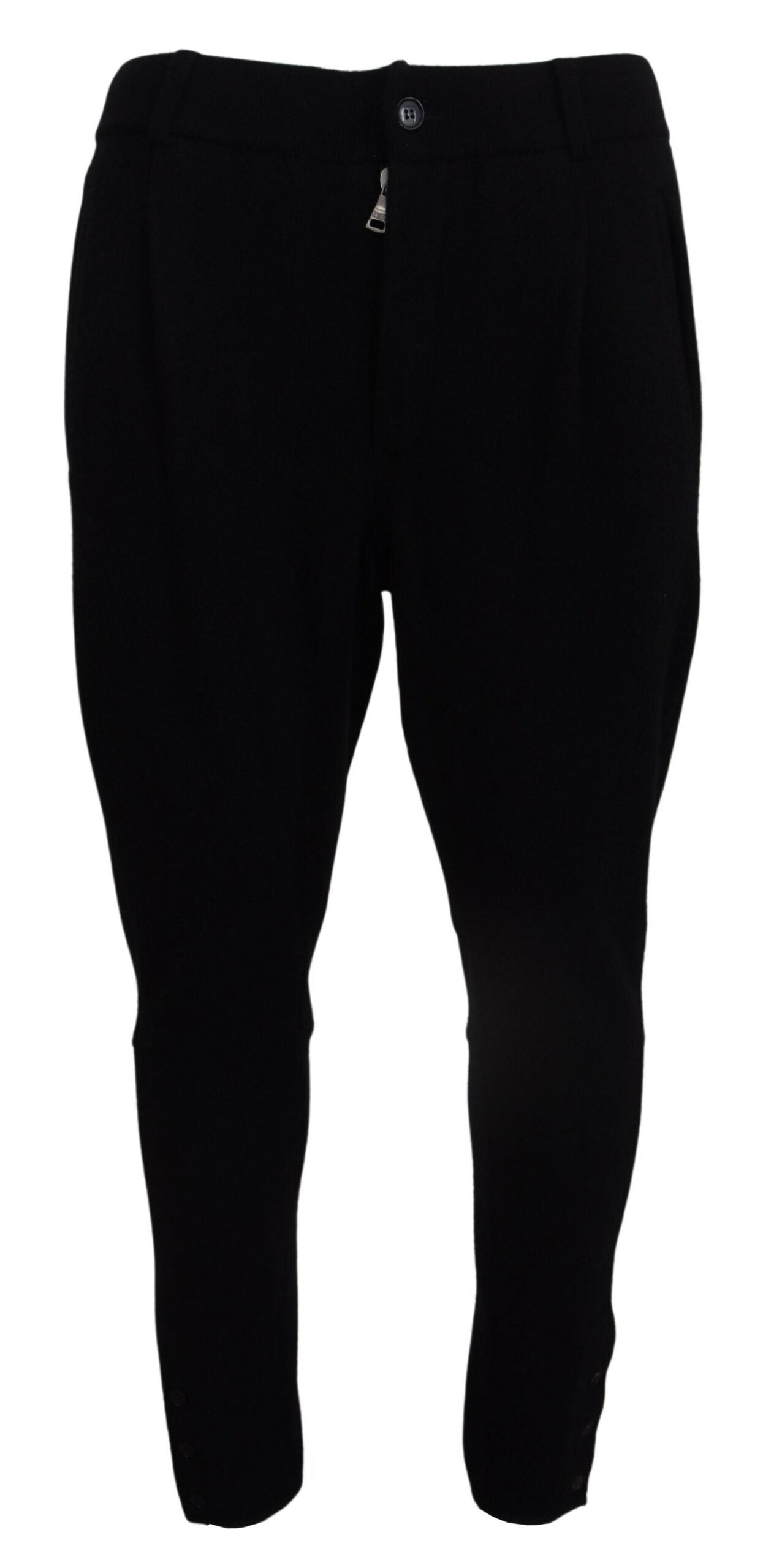 Dolce & Gabbana Elegant Black Tapered Wool Trousers