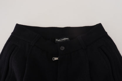 Dolce &amp; Gabbana Elegante schwarze konische Wollhose