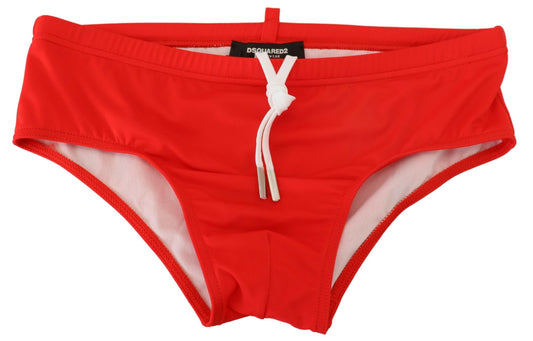 Costume da bagno slip da uomo con stampa ICON rosso nero