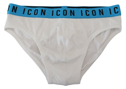 Intimo da uomo in cotone elasticizzato con logo bianco con icona