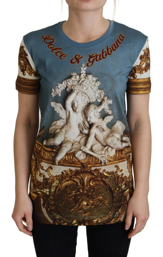 Dolce &amp; Gabbana Schickes, lässiges Baumwoll-T-Shirt mit Engel-Print