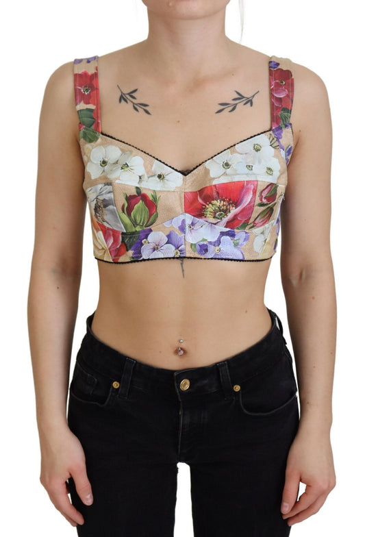 Dolce &amp; Gabbana – Bustier-Crop-Top mit Blumenprint