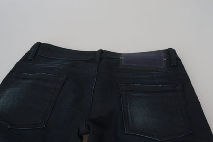 Jeans denim da donna slim fit a vita bassa blu