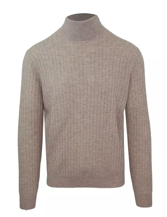 Malo Beige Rollkragenpullover aus Kaschmir-Wollmischung