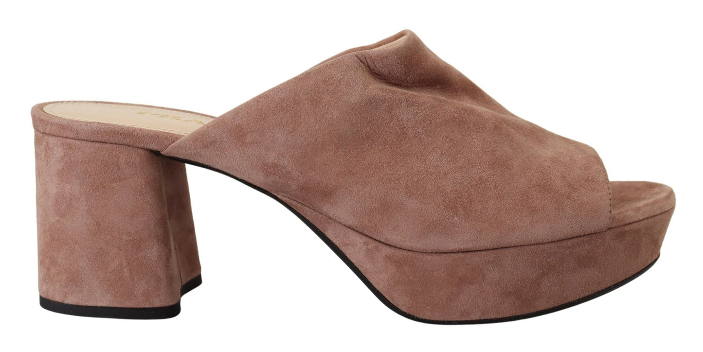 Prada Elegante Pumps aus Wildleder in Dunkelrosa