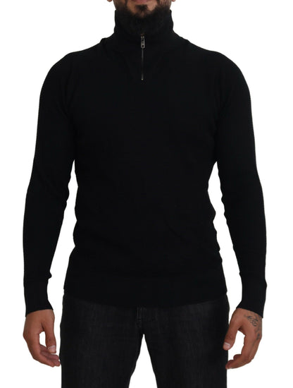 Dolce &amp; Gabbana Eleganter Pullover aus Seidenmischung in Schwarz