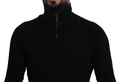 Dolce &amp; Gabbana Eleganter Pullover aus Seidenmischung in Schwarz