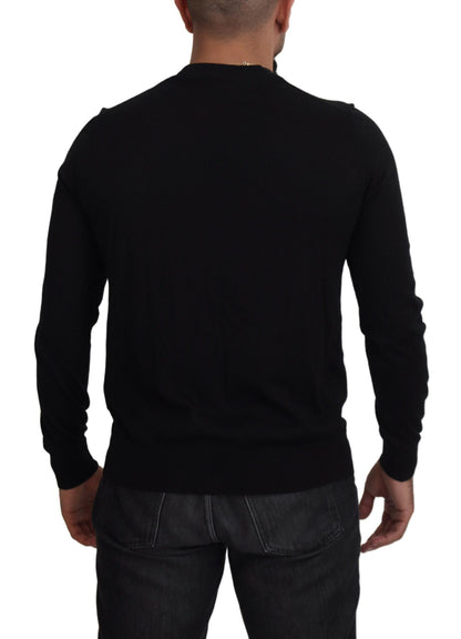 Maglione cardigan abbottonato in cashmere nero