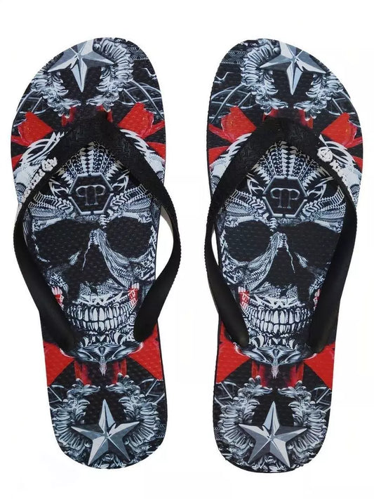 Philipp Plein Flip-Flops mit bunten Grafiken für Damen