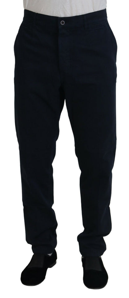 Pantaloni da uomo formali in cotone blu