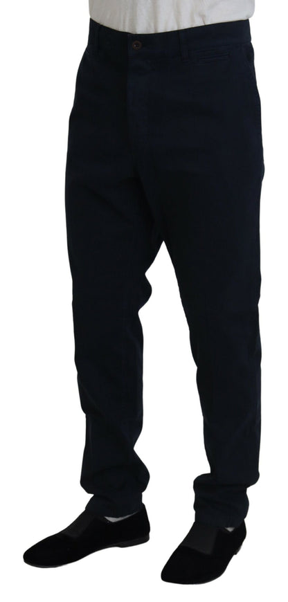 Pantaloni da uomo formali in cotone blu