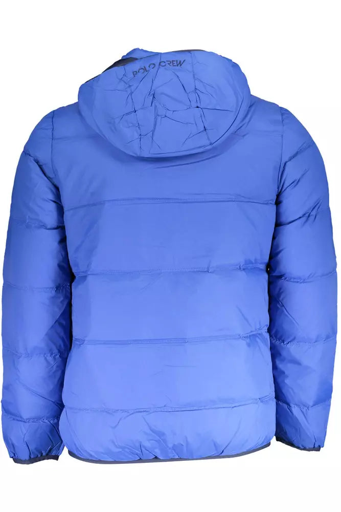 La Martina Elite Blaue Jacke mit abnehmbarer Kapuze