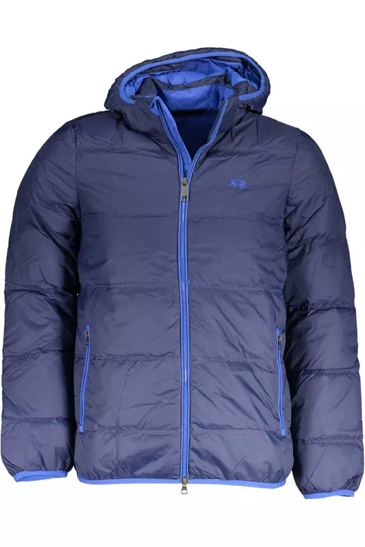 La Martina Blaue Polyamid-Herrenjacke