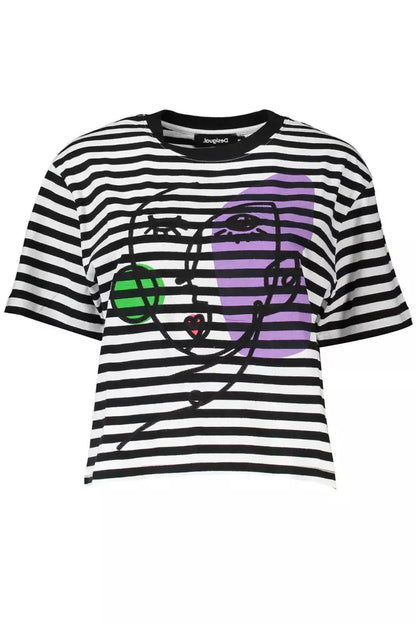 Desigual Schwarzes Baumwoll-T-Shirt für Damen