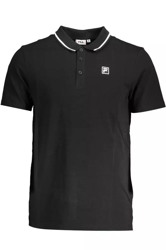 Fila Poloshirt aus schwarzer Baumwolle für Herren