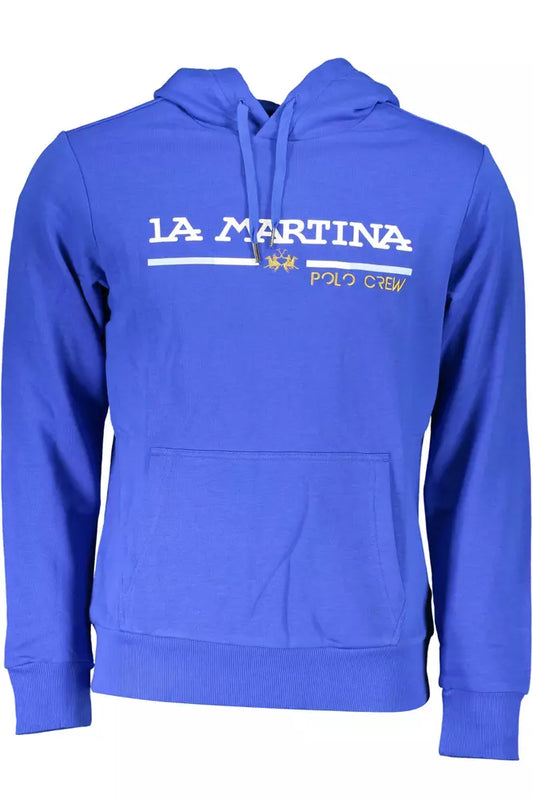 La Martina – Schickes, besticktes Kapuzensweatshirt in Blau