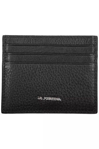 La Martina Black Leather Men Wallet