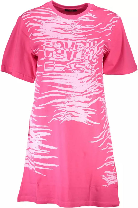 Cavalli Class Rosa Baumwollkleid für Damen