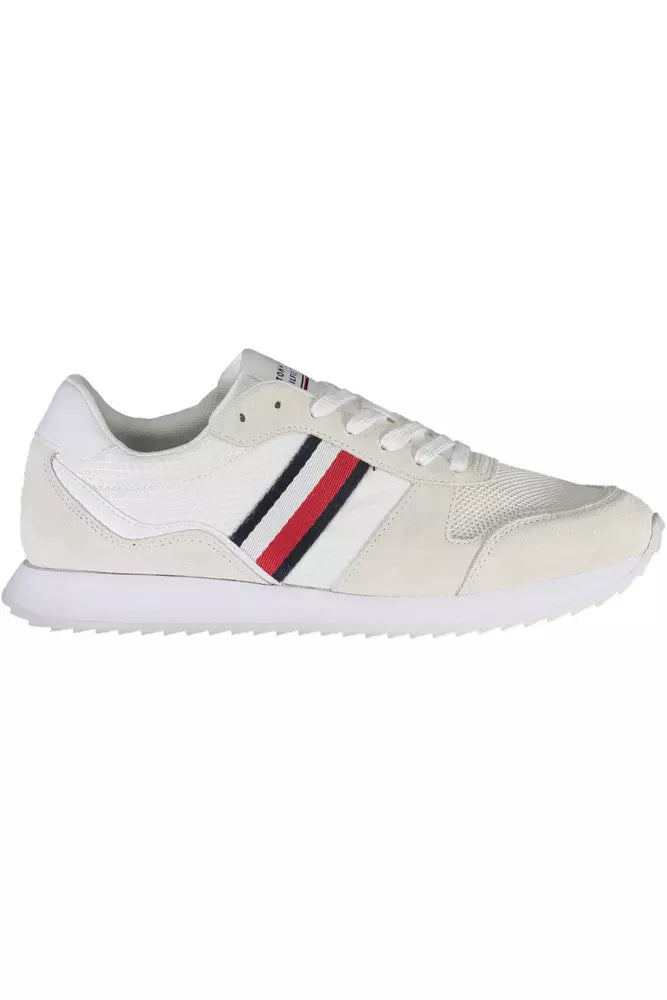 Tommy Hilfiger – Umweltfreundliche, weiße Sneakers mit Logo-Akzent