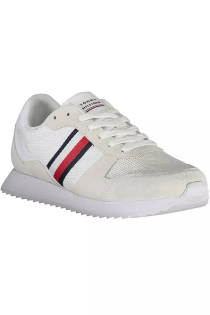 Tommy Hilfiger – Umweltfreundliche, weiße Sneakers mit Logo-Akzent