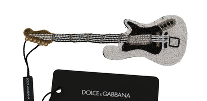 Dolce &amp; Gabbana – Gitarren-Brosche mit goldenen Pailletten