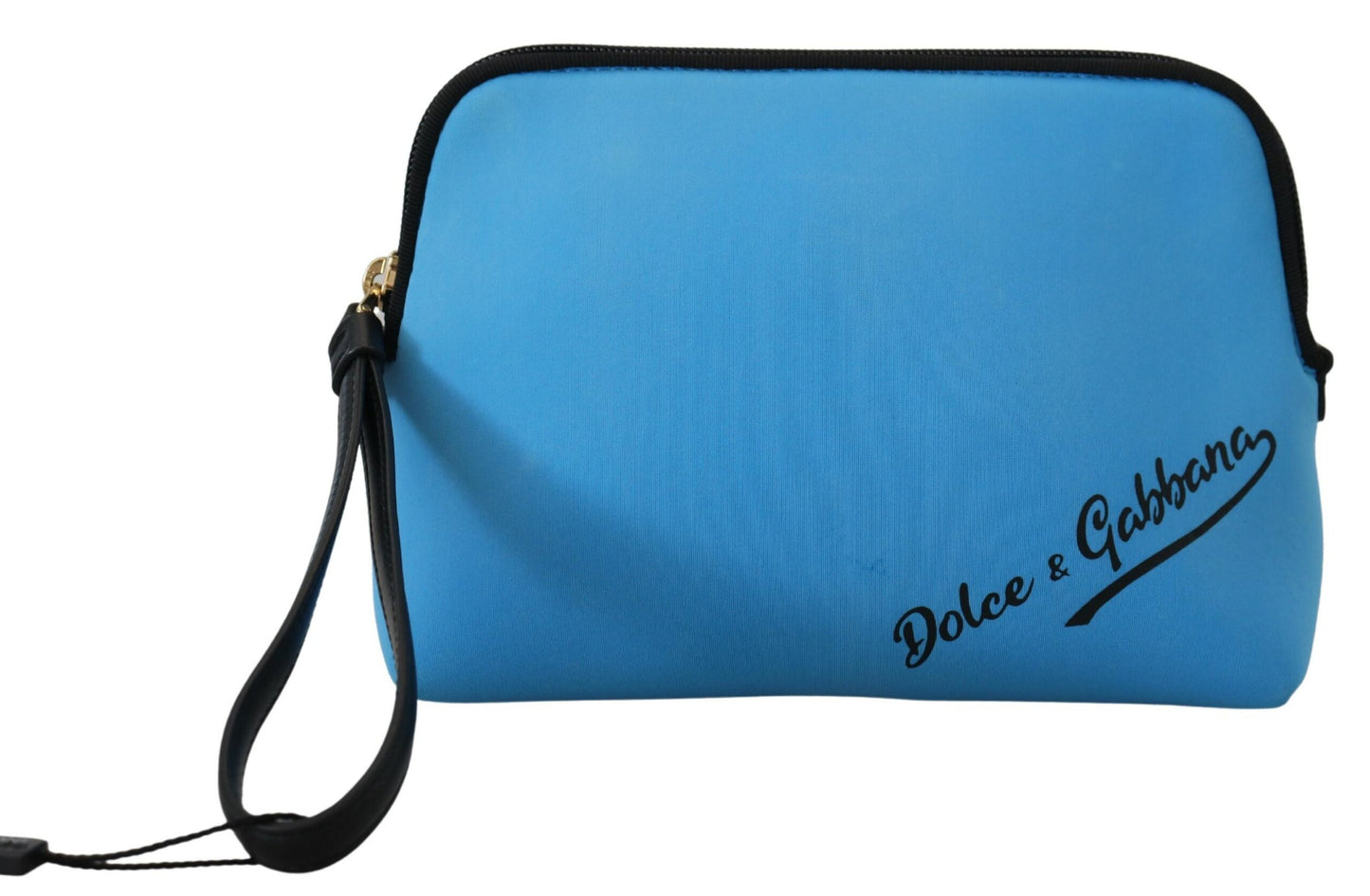 Borsa da toilette con stampa leopardata a mano con logo blu