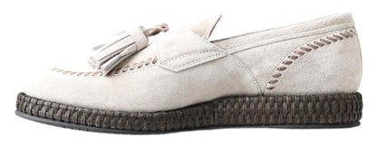 Scarpe espadrillas da uomo in pelle scamosciata avorio