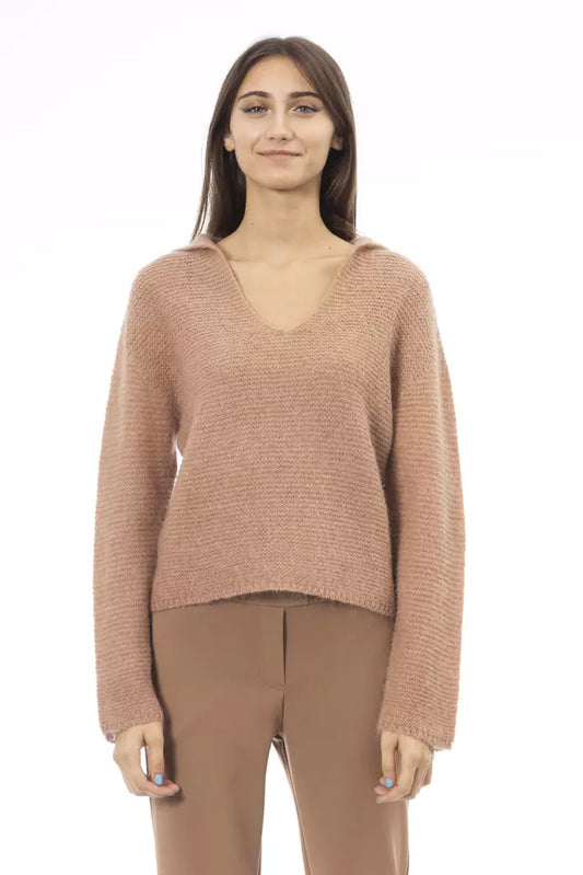 Alpha Studio Beige Merinowolle Damen Pullover