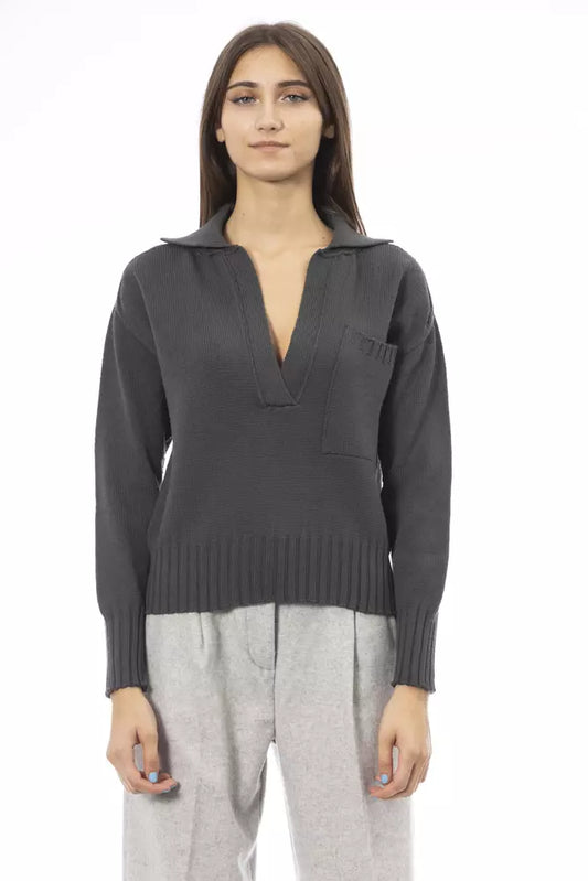 Alpha Studio Grüner Wollpullover für Damen