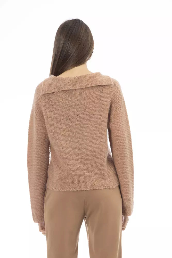 Alpha Studio Beige Merinowolle Damen Pullover