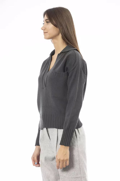 Alpha Studio Grüner Wollpullover für Damen