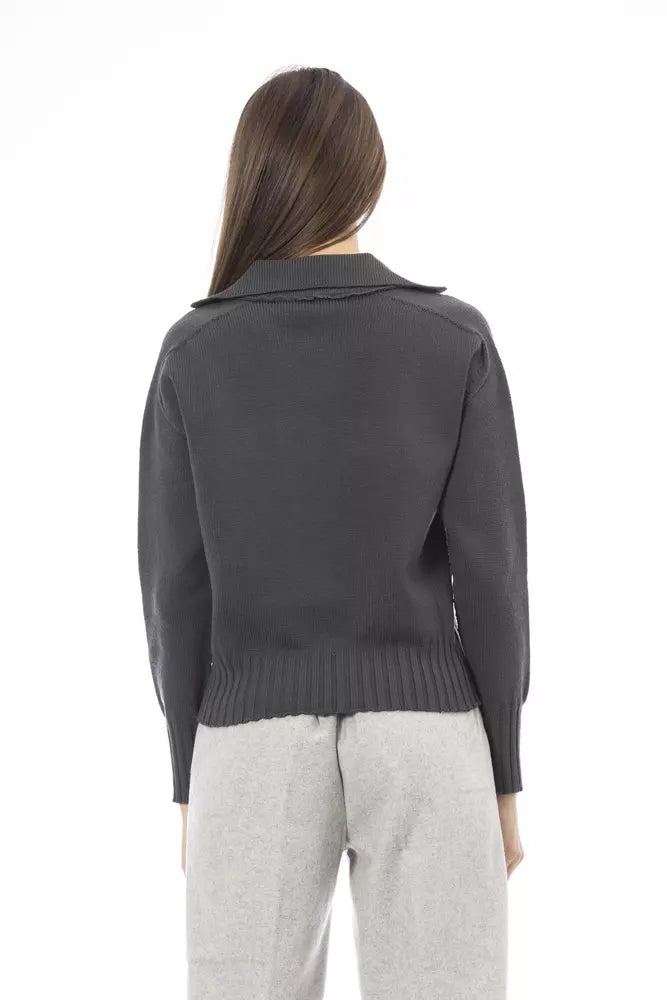 Alpha Studio Grüner Wollpullover für Damen