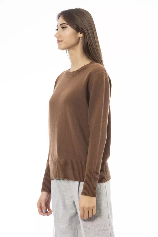 Alpha Studio Brauner Kaschmirpullover für Damen