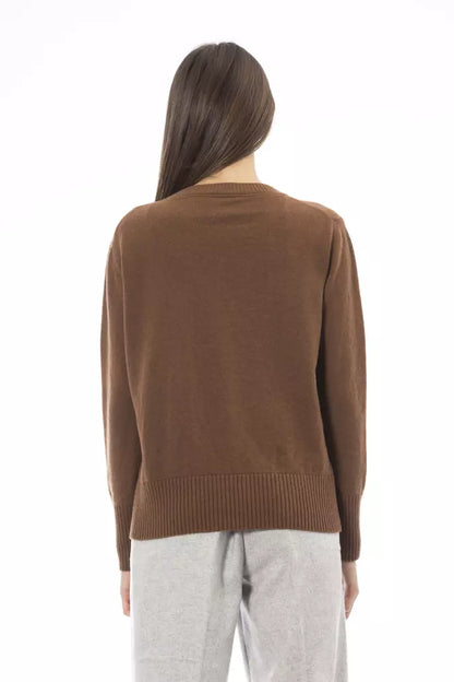 Alpha Studio Brauner Kaschmirpullover für Damen