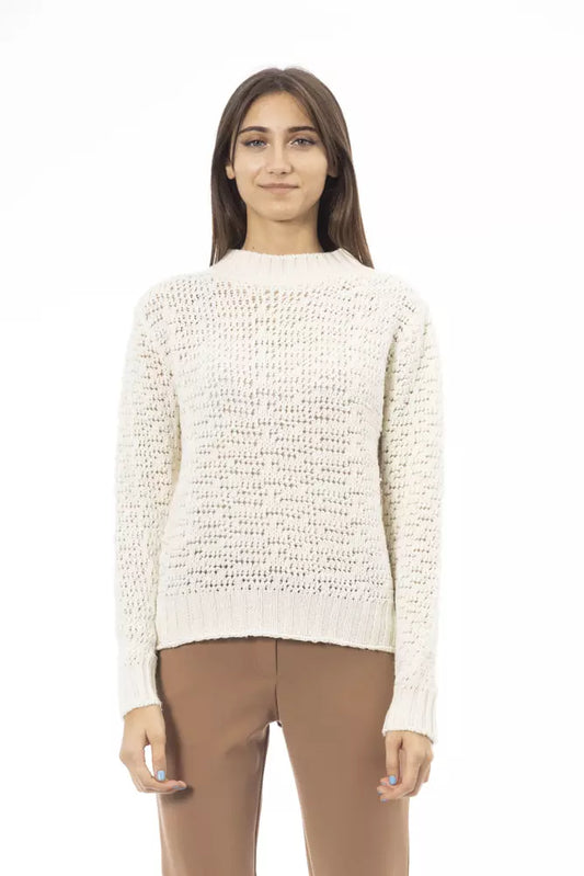 Alpha Studio Weißer Polyamid-Pullover für Damen