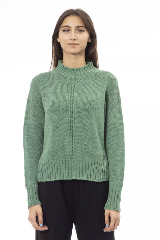 Alpha Studio Green Wool Women Sweater