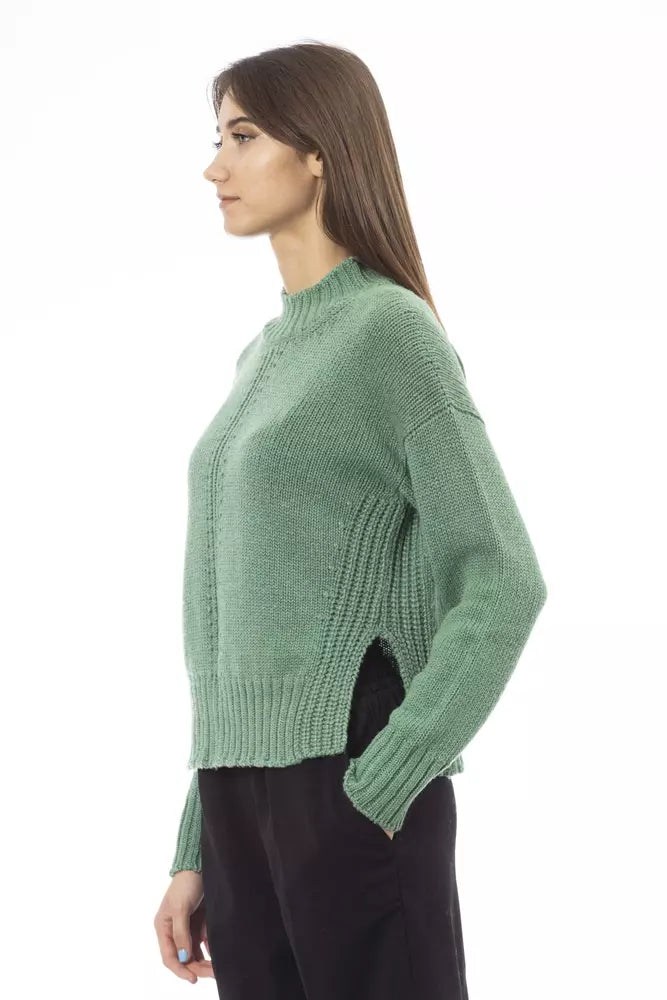 Alpha Studio Grüner Wollpullover für Damen