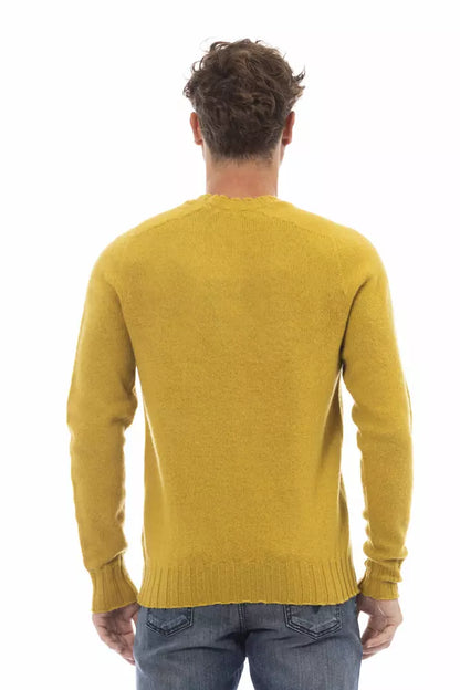 Alpha Studio Gelber Wollpullover für Herren