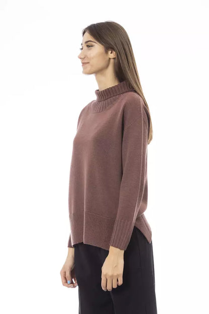 Alpha Studio Brauner Pullover aus Merinowolle für Damen