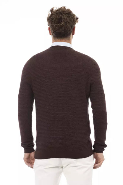 Alpha Studio Brauner Pullover aus Merinowolle für Herren