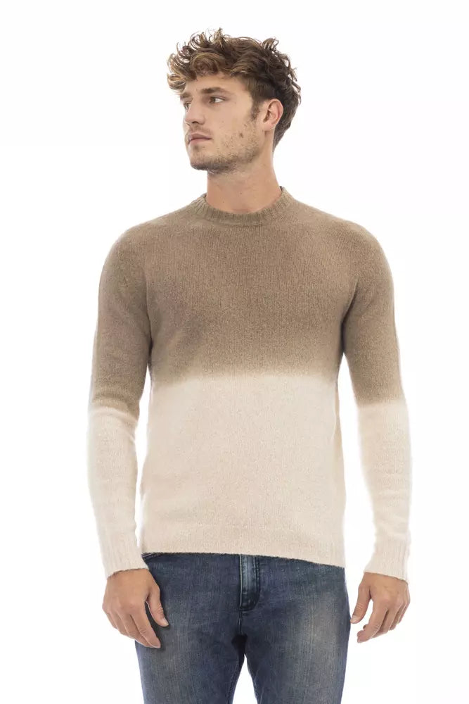 Alpha Studio Beige Alpaka Herren Pullover