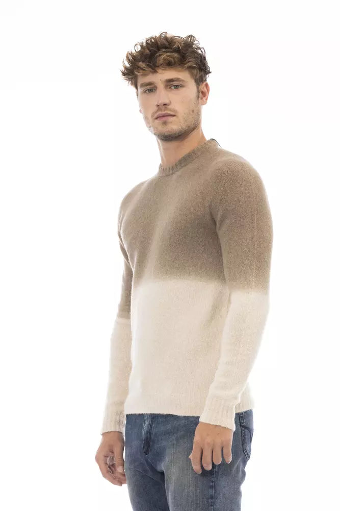 Alpha Studio Beige Alpaka Herren Pullover