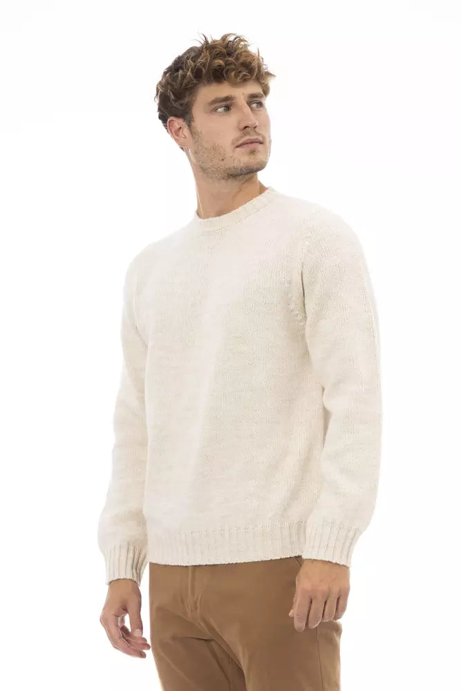 Alpha Studio Beige Alpaka Herren Pullover