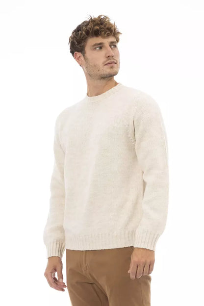 Maglione in pelle di alpaca beige