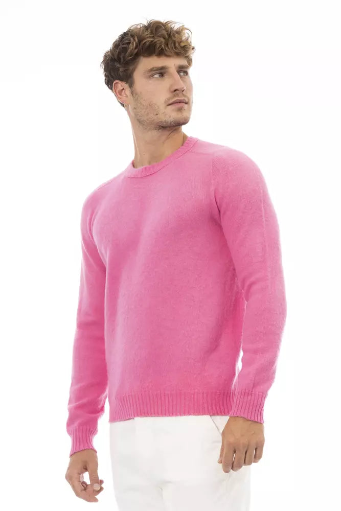 Alpha Studio Rosa Wollpullover für Herren