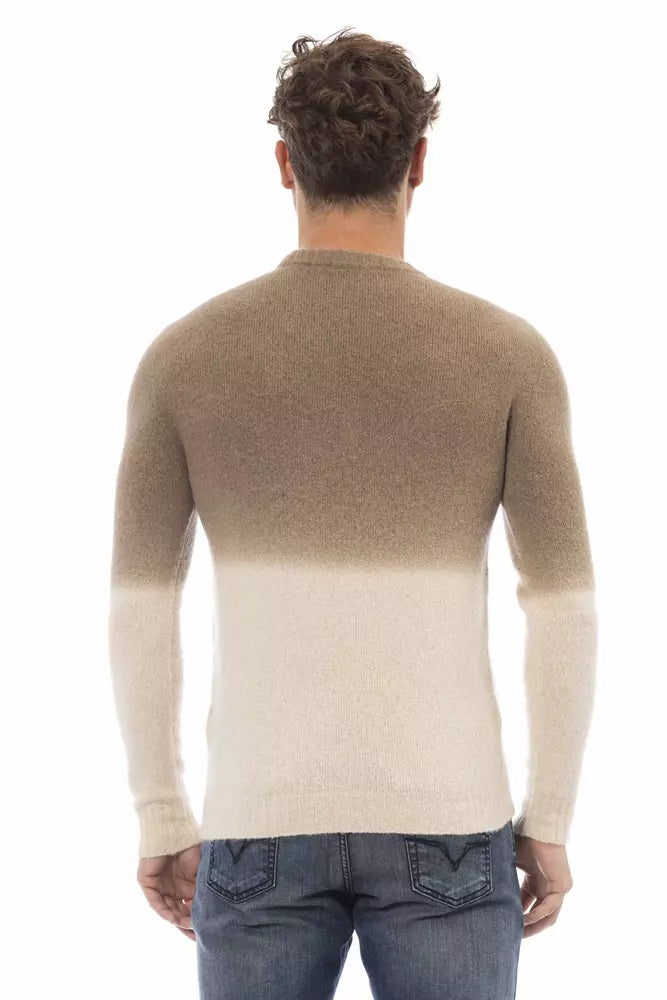 Alpha Studio Beige Alpaka Herren Pullover