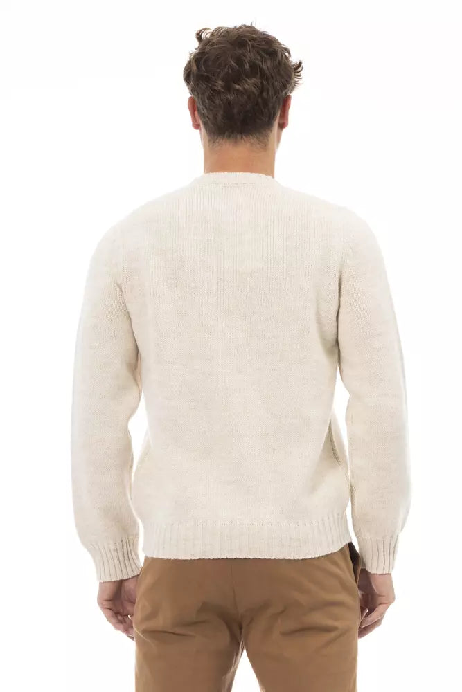 Maglione in pelle di alpaca beige