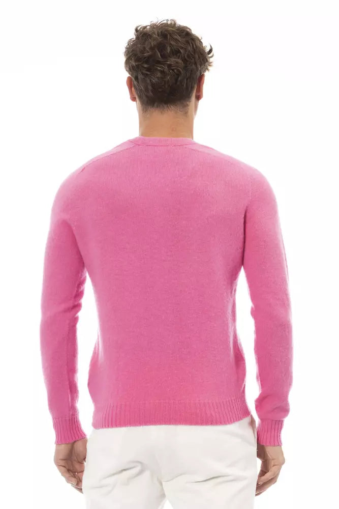 Alpha Studio Rosa Wollpullover für Herren