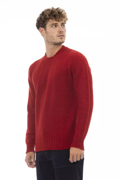 Alpha Studio Red Wool Men Sweater