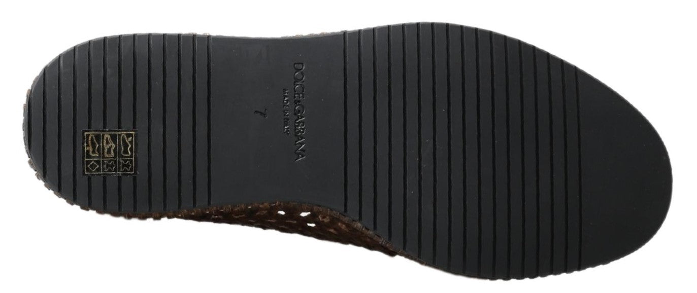 Dolce &amp; Gabbana – Elegante Slipper-Loafer aus Leder in Braun